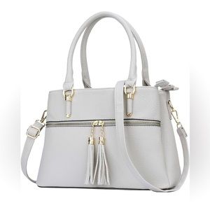 Textured Gray Shoulder Bag